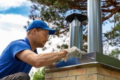 Conduit de cheminée inspecté par un expert